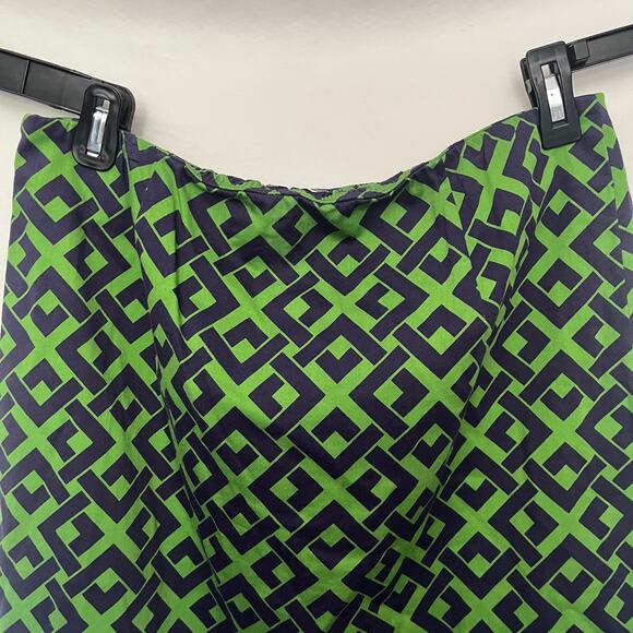 Sara Campbell A-Line Skirt Sz M Preppy Coastal Mod Green Retro Geometric 60s - Picture 4 of 10